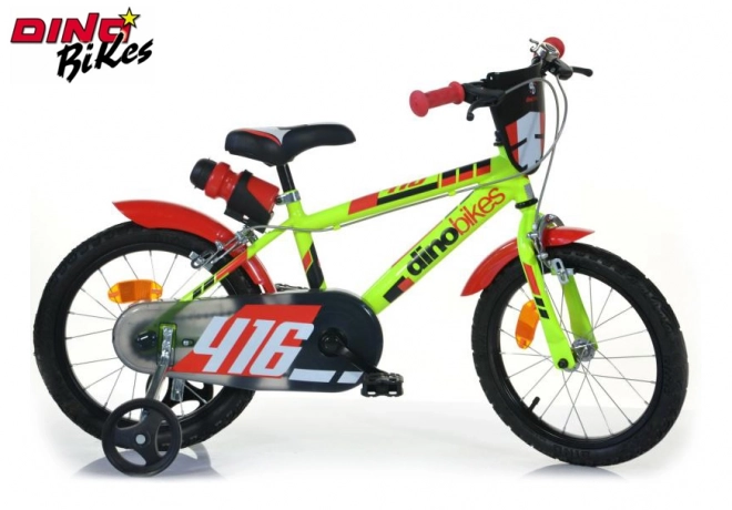 Dino bikes Dětské kolo zeleno-černé 16" 2020