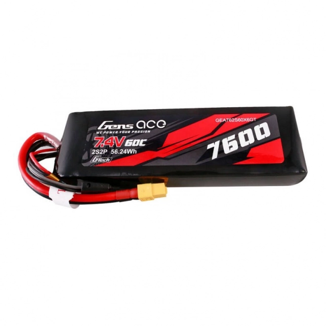 Gens ace G-Tech 7600mAh 7.4V 60C 2S2P Lipo baterie PC mat Battery