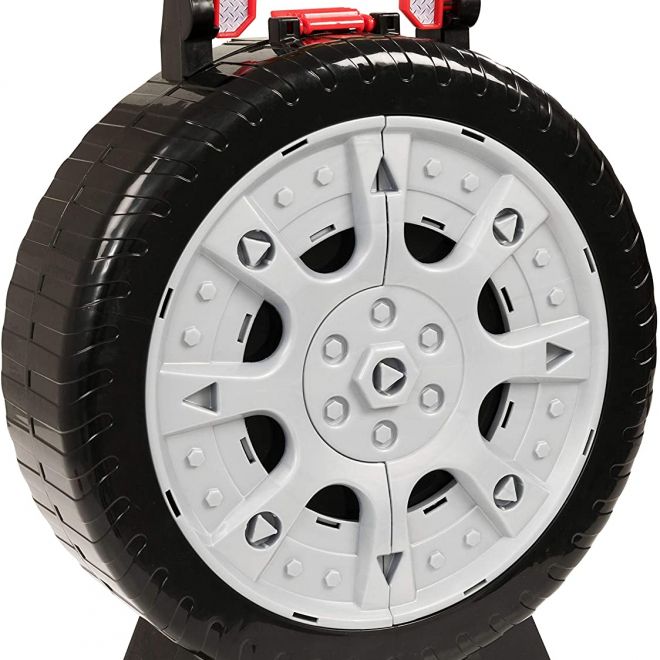 Garáž ve tvaru pneumatiky s autíčky