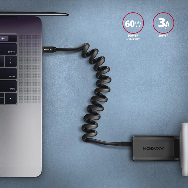 BUCM-CM10TB Twister USB-C - kabel USB-C, 0,6 m, USB 2.0, 3A, ALU, PVC černý