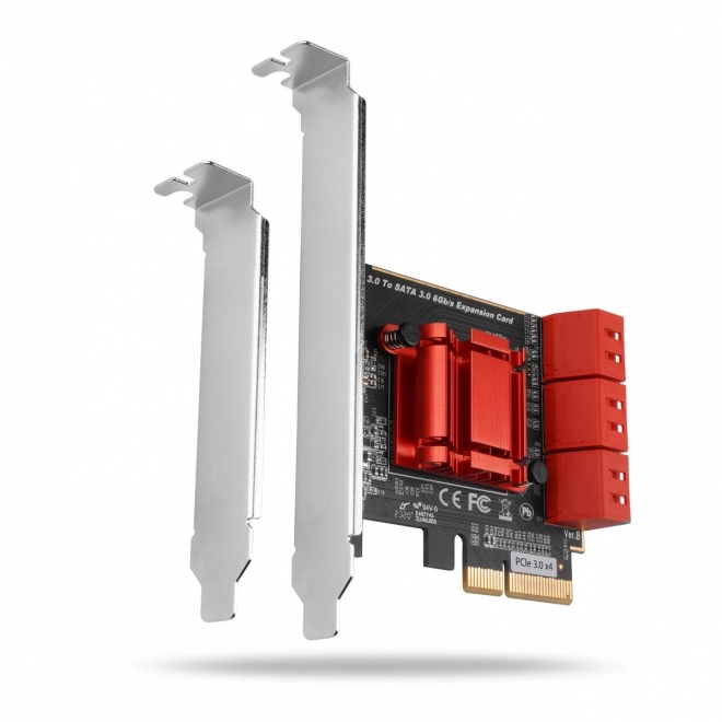 PCES-SA6 PCIe řadič 6x interní port SATA 6G, ASM1166, SP & LP