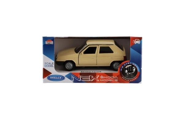 Auto Welly Škoda Favorit kov/plast 11cm 1:34 na volný chod možnost 4 barev krabičce 15x7x7cm