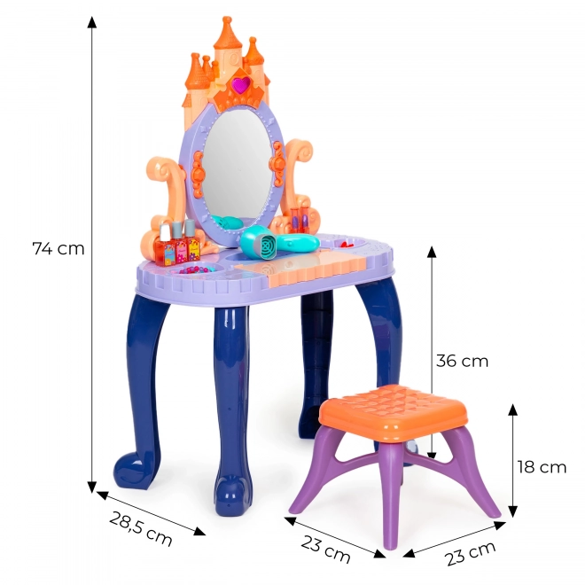 Toaletní stolek pro dětskou kosmetiku LED zvuky 13 prvků