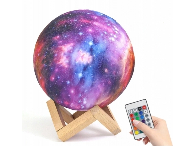 Noční lampa GALAXY 3D s barevným RGB podsvícením + dálkové ovládání