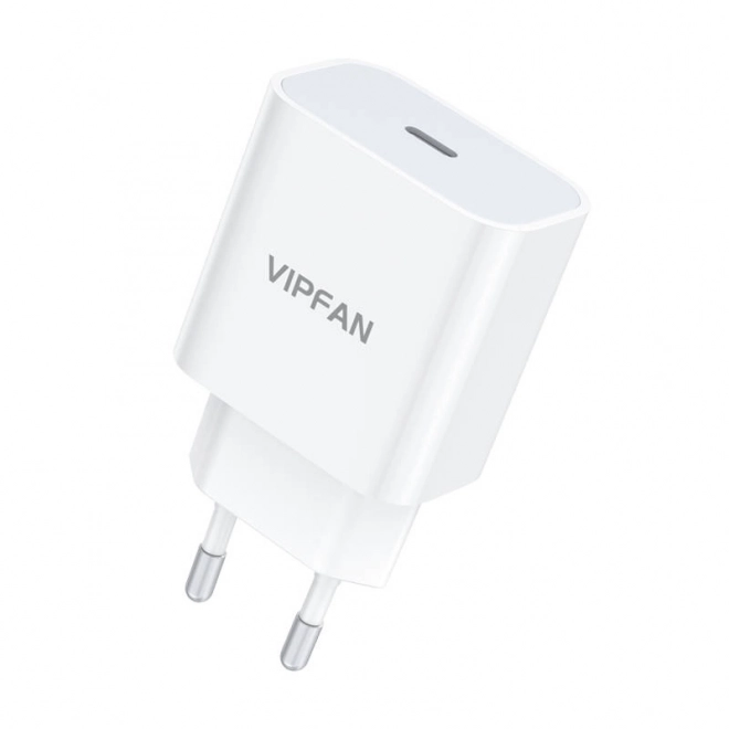 Nástěnná nabíječka Vipfan E04, USB-C, 20W, QC 3.0 + kabel USB-C (bílá)