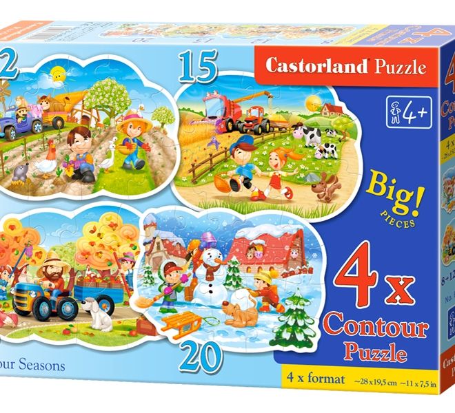 CASTORLAND Puzzle 4v1 Čtyři roční období - Čtyři roční období 4+