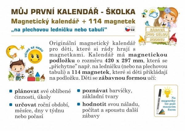 Magnetický kalendář - Školka 114 magnetek