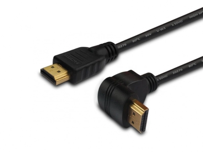 Úhlový kabel HDMI zlatý v1.4 3D, 4Kx2K, 1,5 m, CL-04