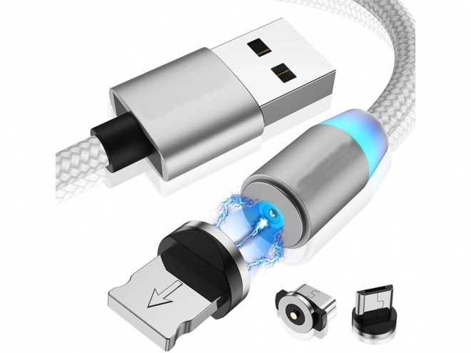 Magnetický nabíjecí kabel 3v1 micro type-c usb lightning 1m