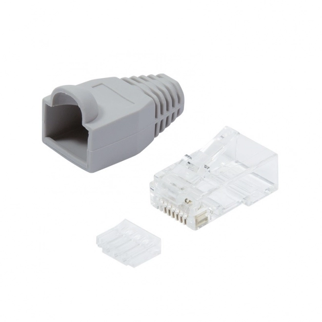 Zástrčky RJ45 CAT.6 100ks. UTP se stíněním, šedé