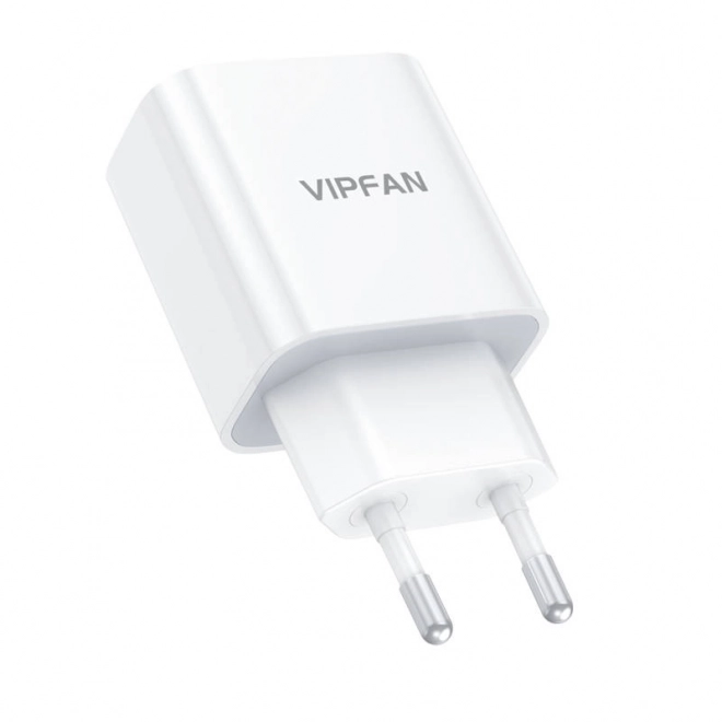 Nástěnná nabíječka Vipfan E04, USB-C, 20W, QC 3.0 + kabel USB-C (bílá)