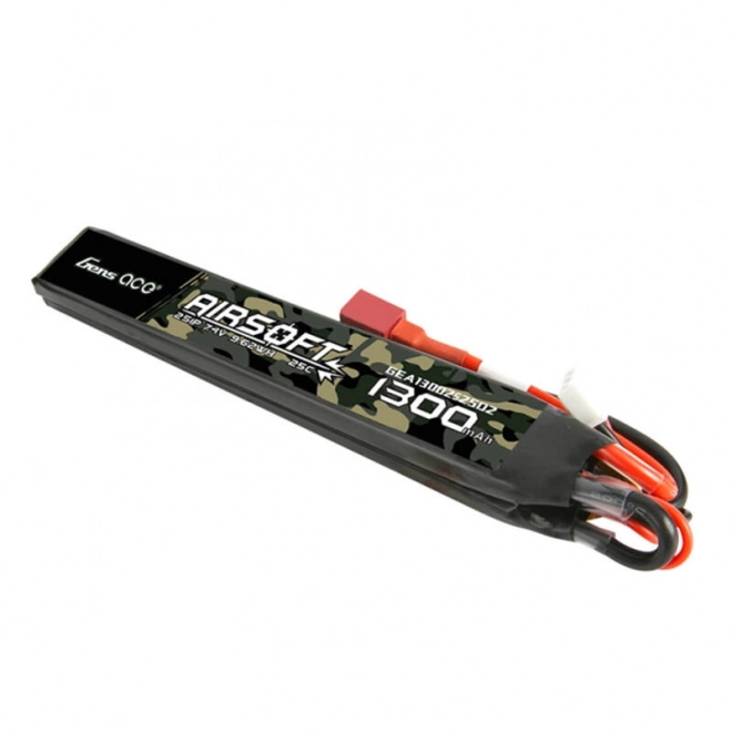 Gens ace 25C 1300mAh 2S1P 7,4V sedlo Airsoft Gun Lipo baterie s T konektorem