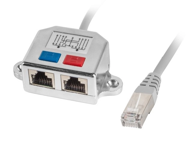 Adaptér LAN splitter RJ-45 - 2x RJ-45 FTP