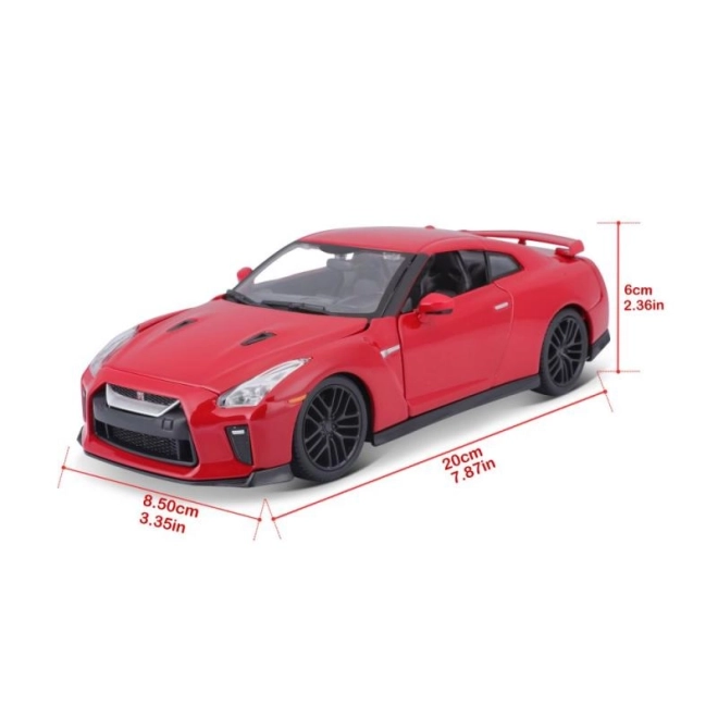 Bburago 1:24 Nissan GT-R Metallic 18-21082 – Červený