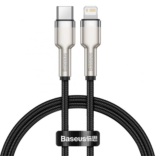 Kabel USB-C pro Lightning Baseus Cafule, PD, 20W, 0,25m (černý)