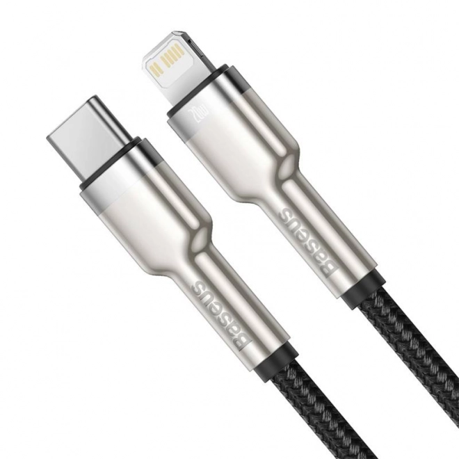 Kabel USB-C pro Lightning Baseus Cafule, PD, 20W, 0,25m (černý)