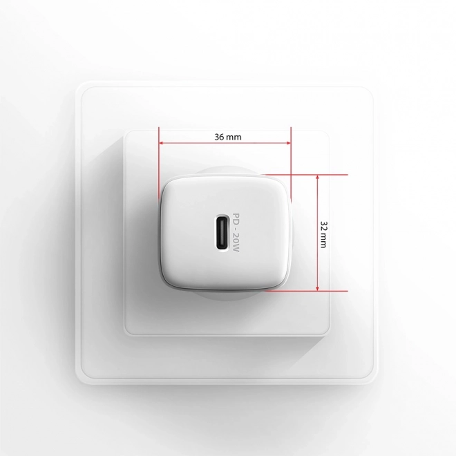 ACU-PD20W PD 20W síťová nabíječka, 1x port USB-C, PD3.0/QC3.0/AFC/FCP/Apple White