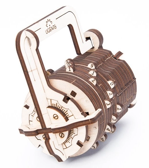 Ugears 3D puzzle - Číselný zámek 34 dílků