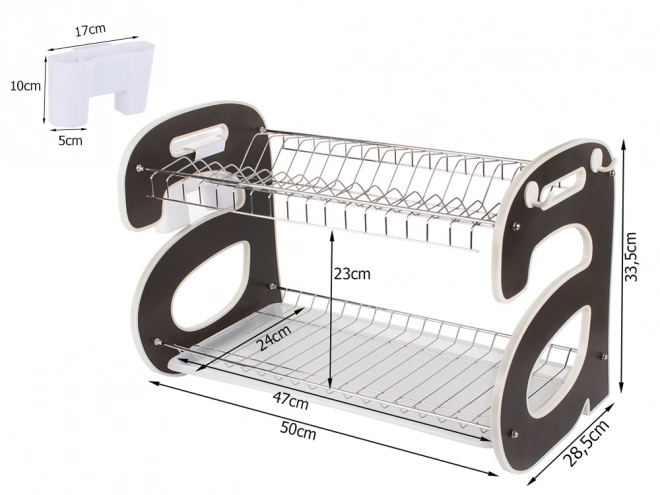 Dvoupatrový stojanový odkapávač do myčky nádobí