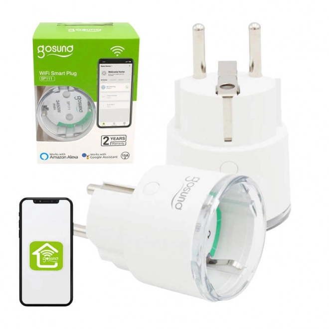 Chytrá zásuvka WiFi Gosund SP111 3680W 16A, Tuya 2-pack