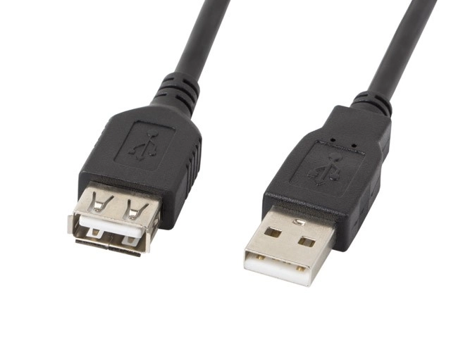 Prodlužovací kabel USB 2.0 AM-AF černý 1,8M