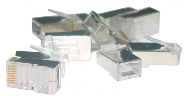 RJ45 stíněný konektor cat.6 univerzální drát/linka 8P8C 100ks