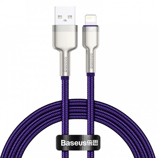 Kabel USB pro Lightning Baseus Cafule, 2,4 A, 1 m (fialový)