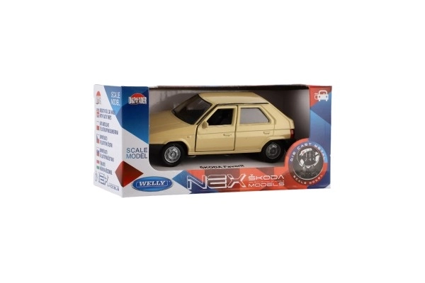 Auto Welly Škoda Favorit kov/plast 11cm 1:34 na volný chod možnost 4 barev krabičce 15x7x7cm