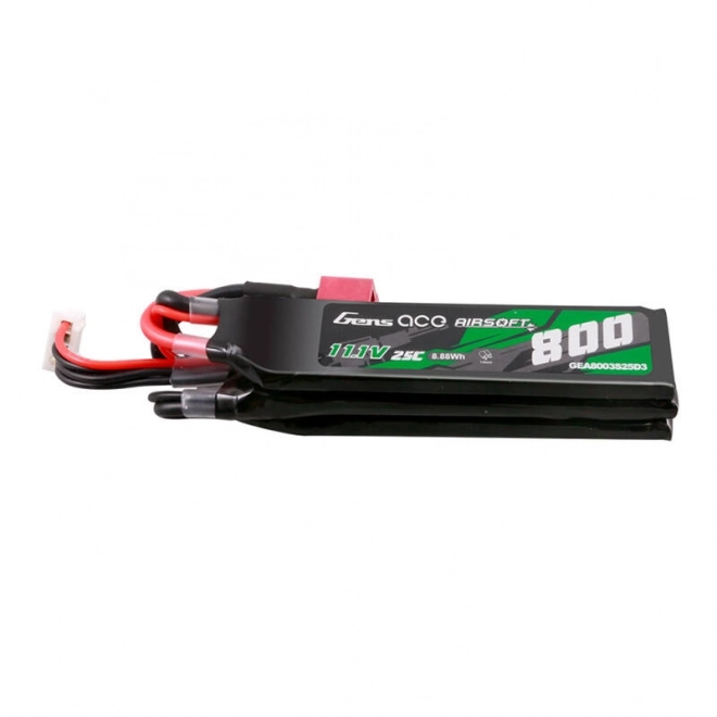 Gens ace 25C 800mAh 3S1P 11.1V NUNCHUCK 3X Airsoft Gun Lipo baterie s konektorem Deans(T)