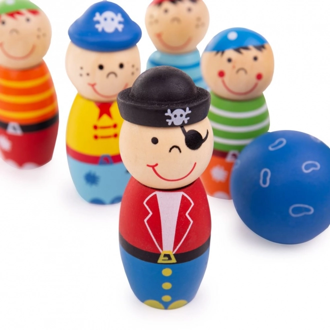 Bigjigs Toys Dřevěné kuželky Piráti