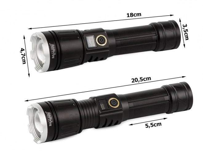 Vojenská taktická svítilna bailong led xhp160 zoom