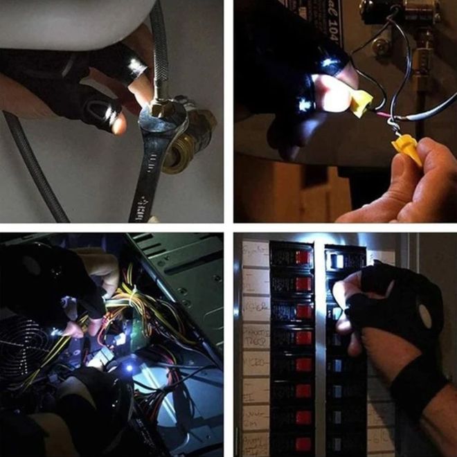 Multifunkční rukavice s LED diodami (levá)