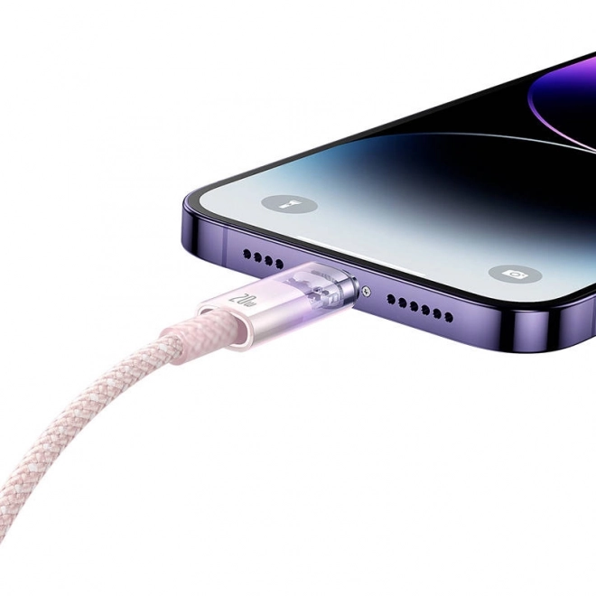 Rychlonabíjecí kabel Baseus USB-C na Lightning Explorer Series 1 m, 20 W (růžový)