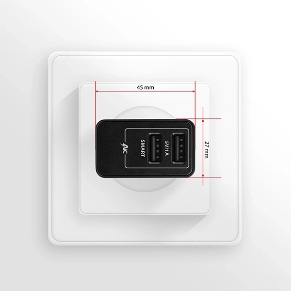 ACU-DS16 síťová nabíječka, SMART 16W, 2x port USB-A, 5V/2,2A + 5V/1A