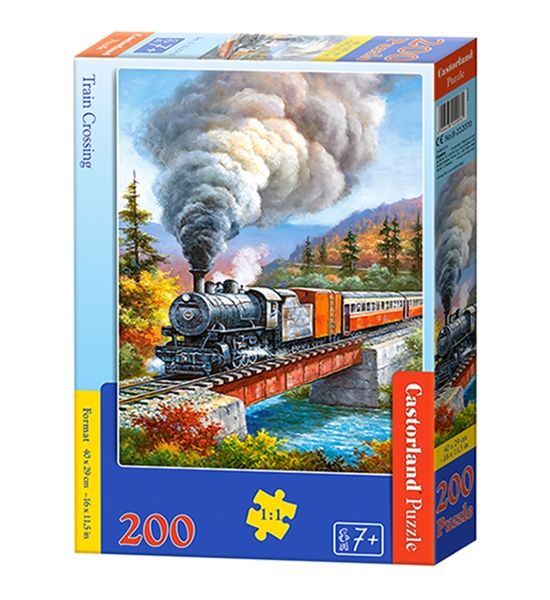 CASTORLAND Puzzle 200 dílků Vlakový přejezd - Vlak 7+