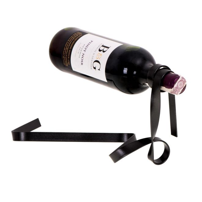Stojan na víno ve tvaru stuhy - černý