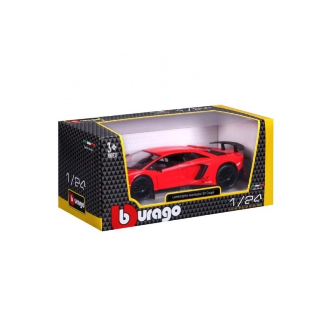 Kovový model Bburago Lamborghini Aventador červený 1:24