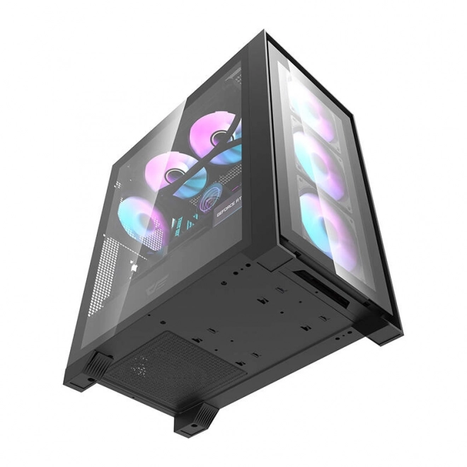 Počítačová skříň Darkflash DRX70 GLASS + 4 ventilátory RGB (černá)