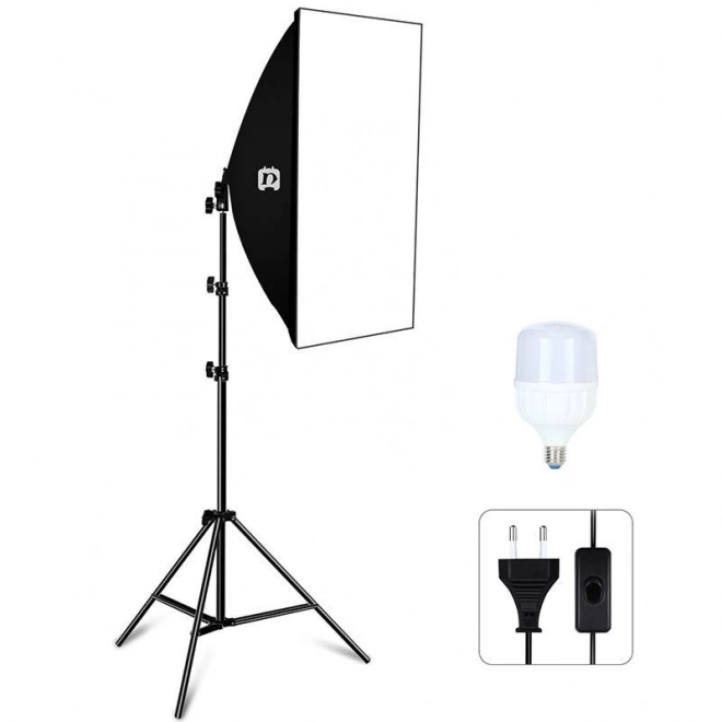 Studiová sada Puluz softbox 50x70cm, stativ, LED žárovka 1 ks PU5070EU