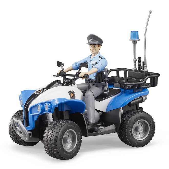 Bruder Bworld policejní modrá čtyřkolka s figurkou