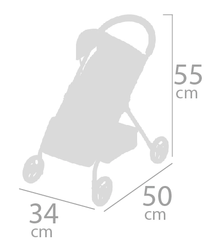 DeCuevas 90547 Sportovní kočárek pro panenky a plyšová panenka PIPO 2022 - 55 cm
