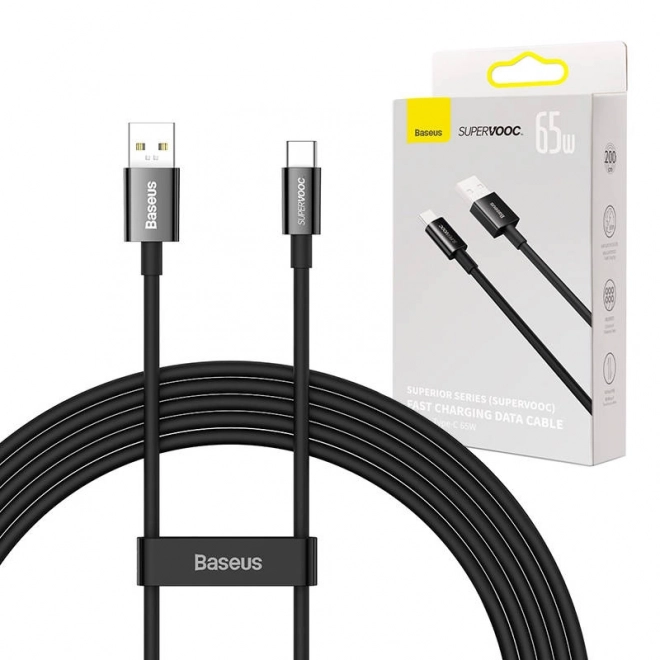 Kabel Baseus Superior Series USB-C, 65W, PD, 2 m (černý)