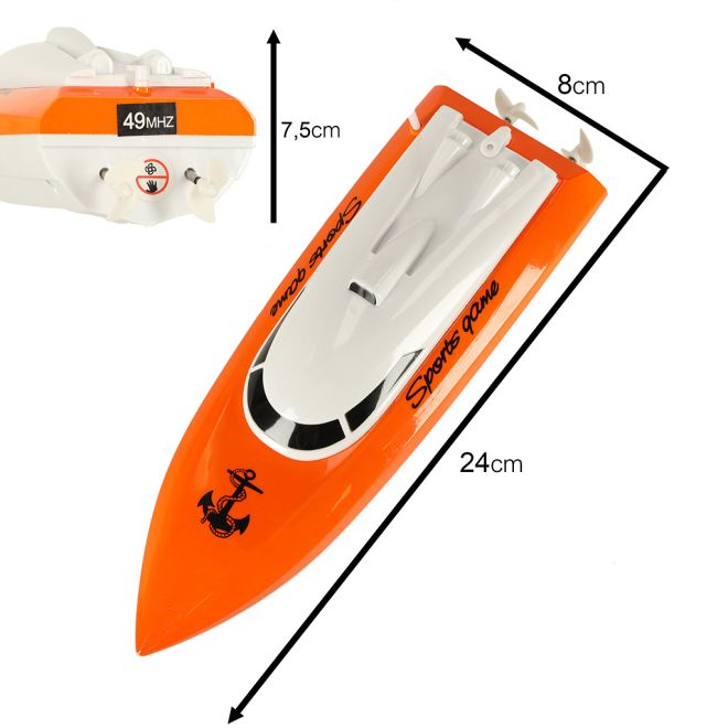RC mini motorový člun – Oranžový