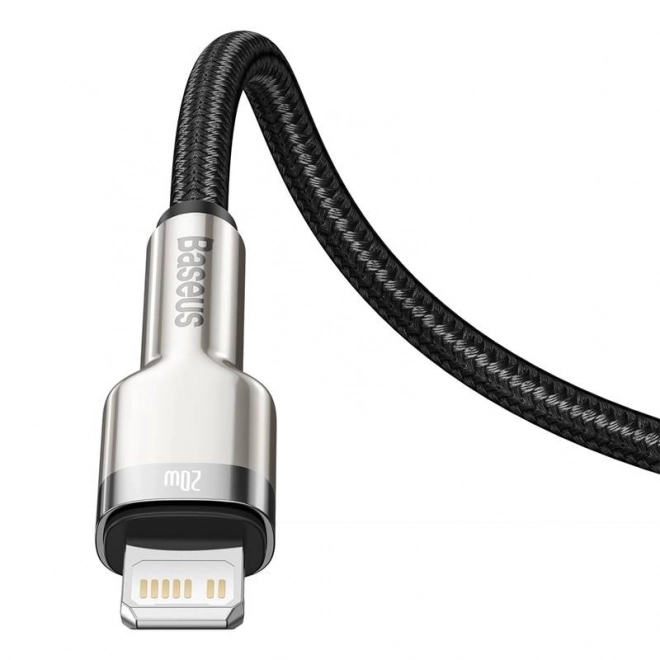 Kabel USB-C pro Lightning Baseus Cafule, PD, 20W, 0,25m (černý)