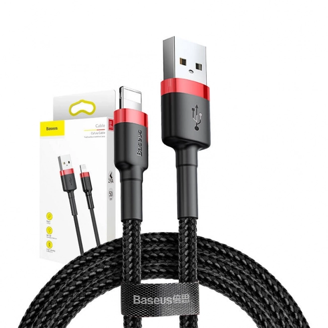 Baseus Cafule USB Lightning Cable 2,4A 0,5m (červeno-černý)