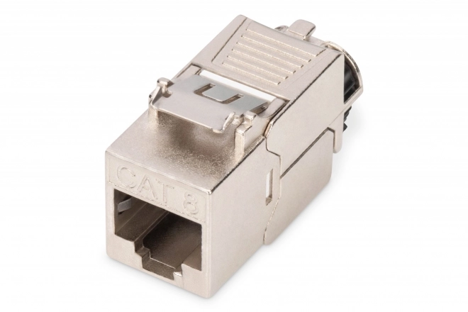 Keystone modul RJ45 (8P8C) kat. 8.1 STP, stíněný, bez nástrojů, ocelový