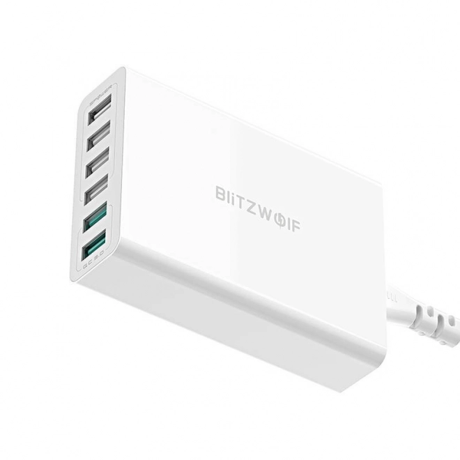 Nabíječka 6x USB Blitzwolf BW-S15, QC 3.0, 60 W - bílá