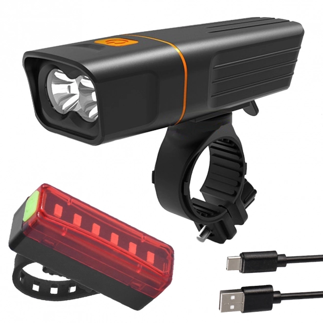 Bike light přední zadní led usb kit