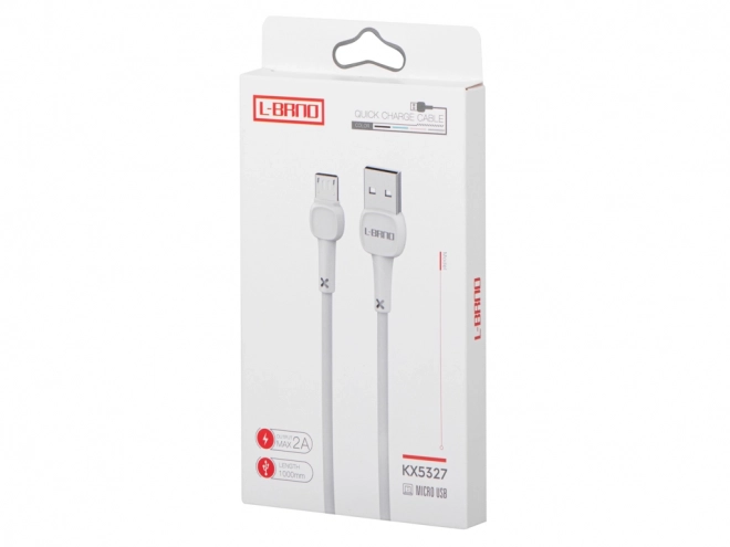 Bílý rychlonabíjecí kabel micro USB