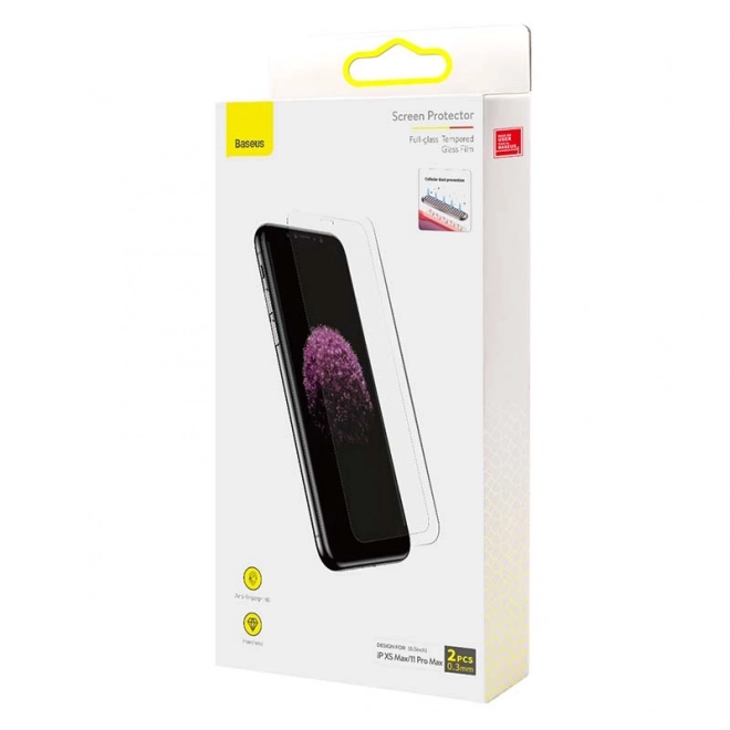 Baseus 0,3mm celoskleněná fólie z tvrzeného skla (balení 2ks) pro iPhone XS Max / 11 Pro Max 6,5 palce